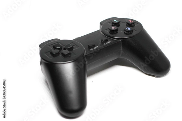 Fototapeta Isolated black game controller.