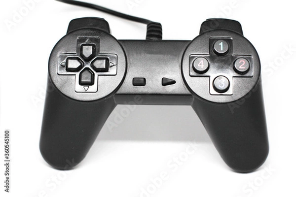 Fototapeta Isolated black game controller.