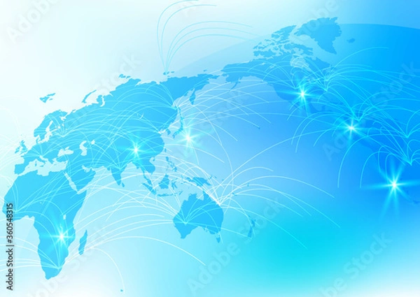 Obraz 青いグローバルネットワークサイバーコミュニケーションITイメージ背景