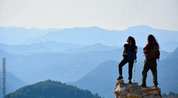 Obraz couple on the mountain top