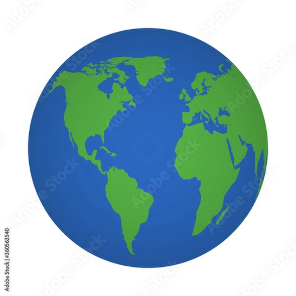 Fototapeta Planet earth icon. Environment planet, map world. Circle globe, world. Vector illustration