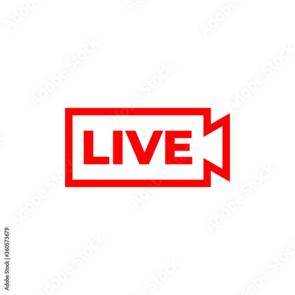 Fototapeta live streaming icon symbol red color