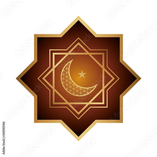 Obraz golden moon ramadan kareem icon