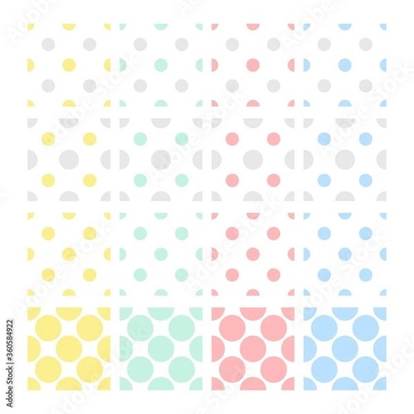 Fototapeta シンプルでポップなドットのパターンセット