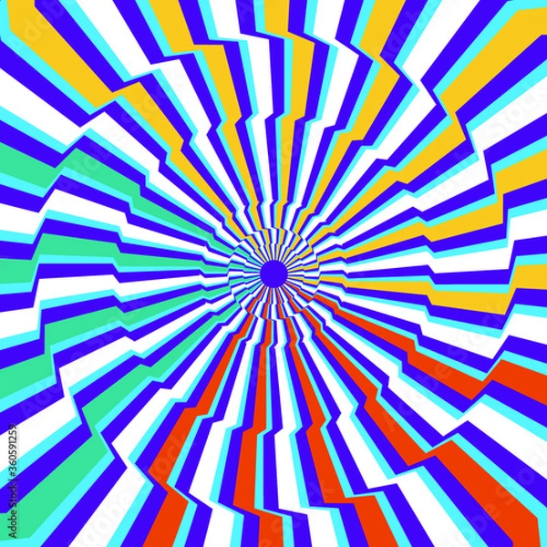 Obraz Spinning line Wheel - Optical Illusion - Multicolor background