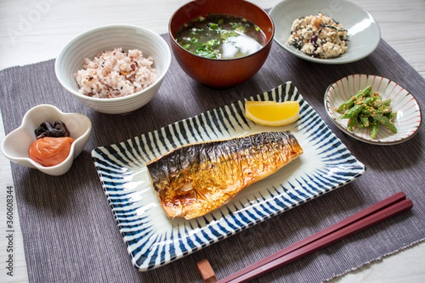 Obraz サバの塩焼き定食
