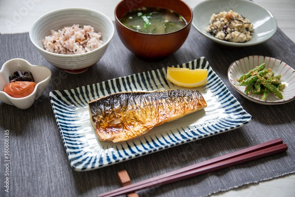 Obraz サバの塩焼き 定食