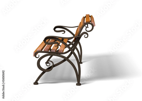Obraz old bronze bench