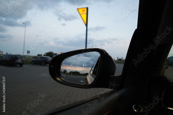 Fototapeta Sunset reflection in mirror