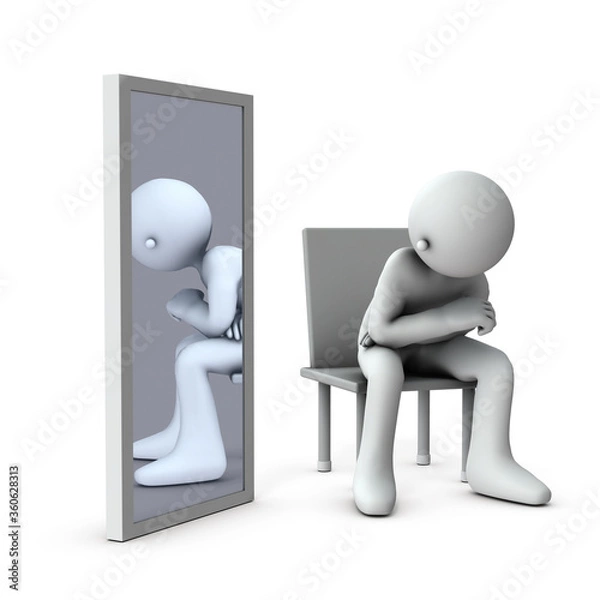 Obraz アイデンティティーについて自問自答するキャラクター