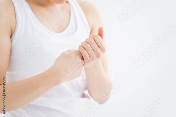 Fototapeta 指を触る女性
