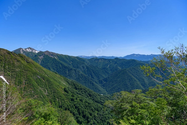 Obraz 天神尾根から見た至仏山と白毛門、朝日岳