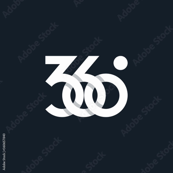 Fototapeta 360 degree logo line white