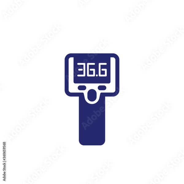 Obraz infrared thermometer gun, temperature check icon
