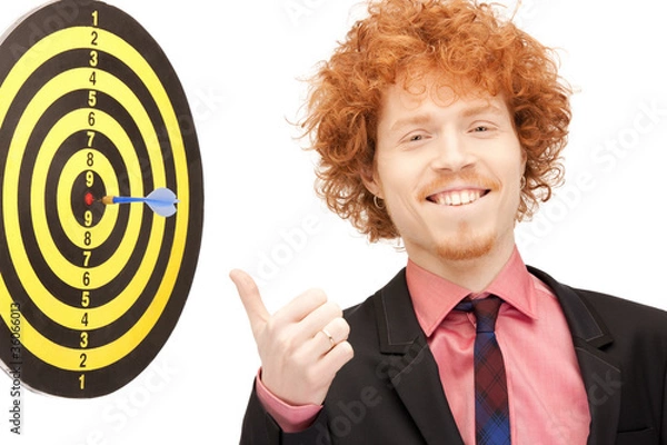 Fototapeta businessman with dart and target