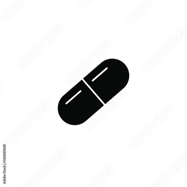 Fototapeta Capsule vector solid black glyph flat icon, medical icon