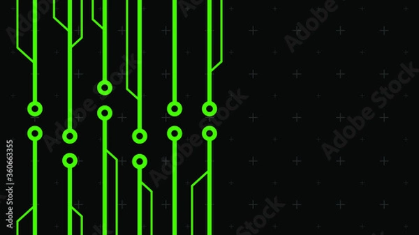 Obraz abstract technology background with green contact lines