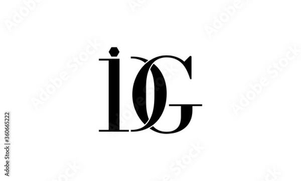 Obraz i, d, g, idg logo, initial, icon, symbol, black,  text, illustration, 