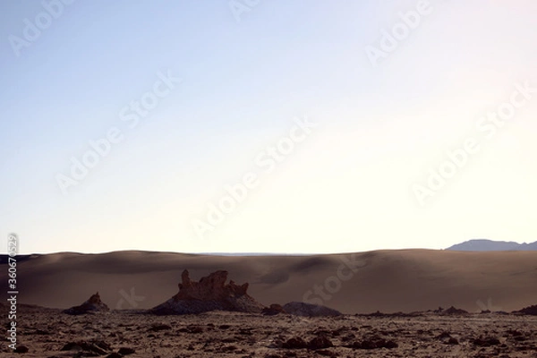 Obraz desert landscape with mountains and sky