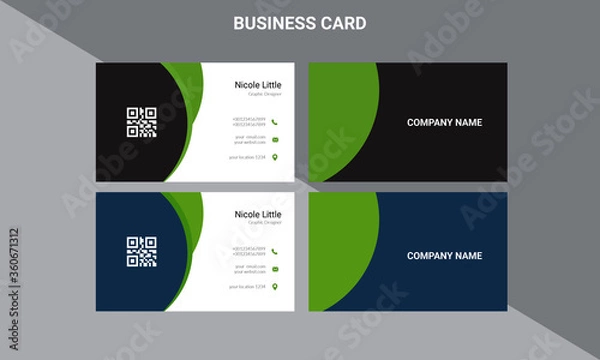 Fototapeta Creative and professional business card design, Clean visiting card, Contact card and name card design template