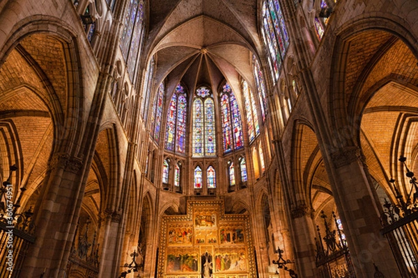 Obraz Interior of Leon Cathedral, Spain