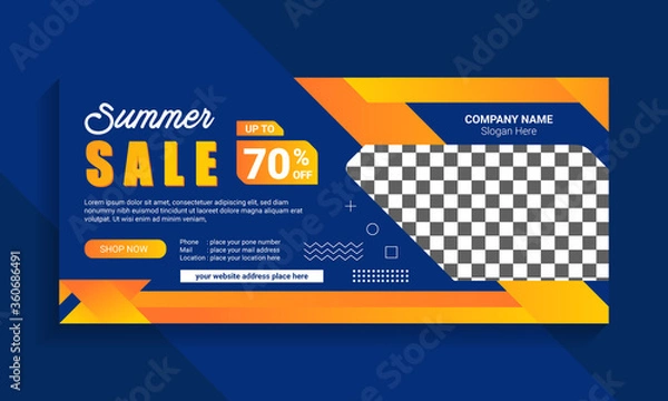 Obraz Abstract Social Media Summer Sale Banner Template Vector