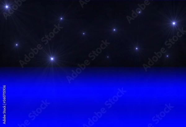 Fototapeta Notte di stelle scintillanti all'orizzonte nello spazio buio
