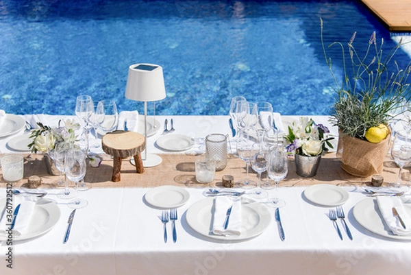 Obraz Pool Side Wedding Party Decor