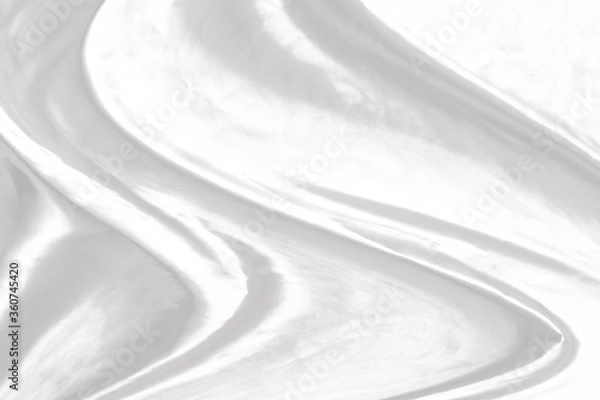 Obraz White cloth background abstract with soft waves.