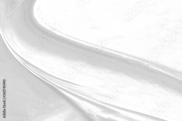 Obraz White cloth background abstract with soft waves.