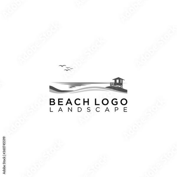 Fototapeta Sunset With Leaf Logo Design