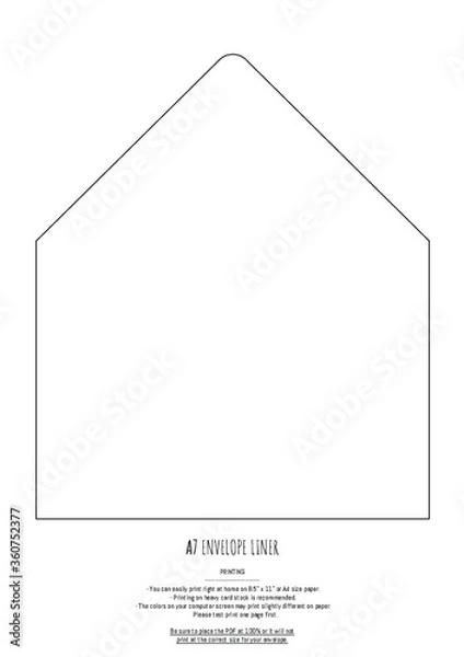 Fototapeta A7 Envelope  Liner  Template