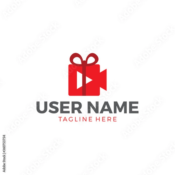 Obraz Video gift box icon vector