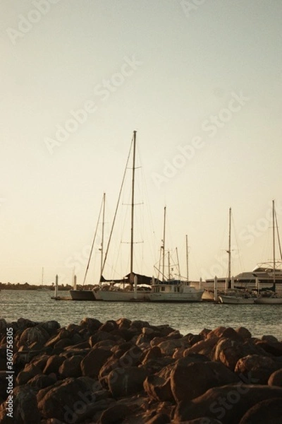 Obraz barcos en el muelle