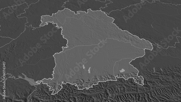 Obraz Bavaria, Germany - outlined. Bilevel