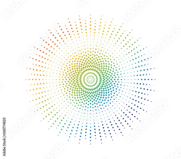 Fototapeta Abstract colorful rainbow dot pattern background - Vector illustration