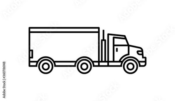 Fototapeta Truck line vector icon.