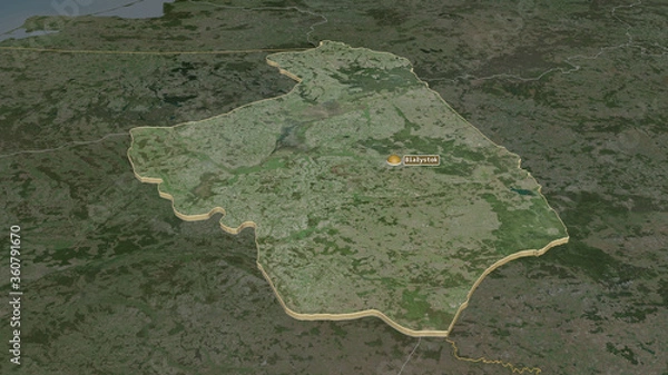 Obraz Podlachian, Poland - extruded with capital. Satellite