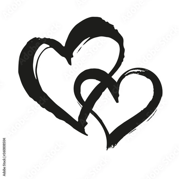 Obraz Brush painted vector heart.