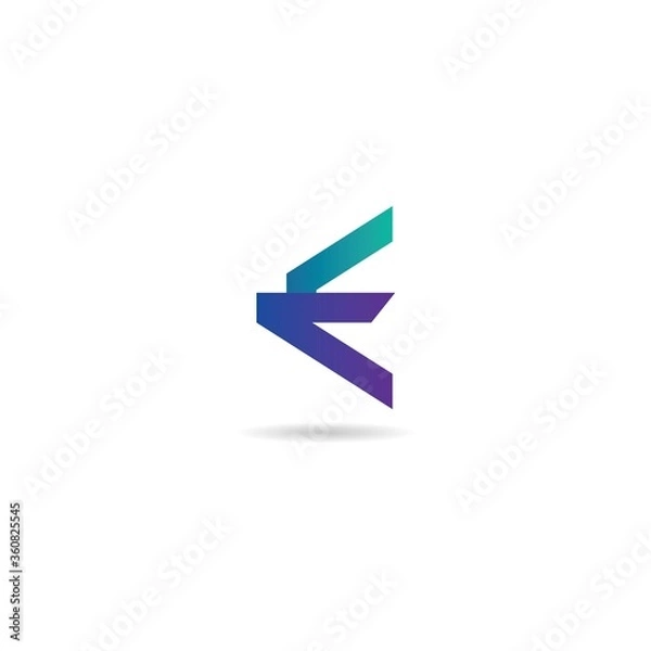 Fototapeta initial e logo design vector, icon, element, template