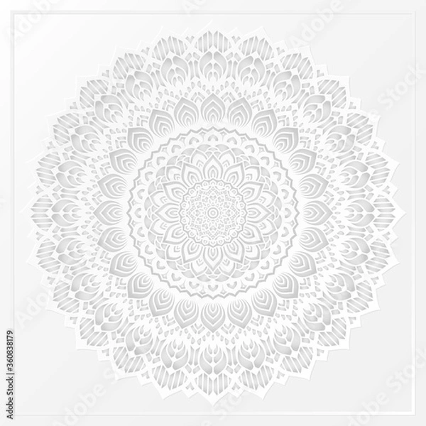 Obraz Luxurious arabesque background with Clean White Mandala style art vector
