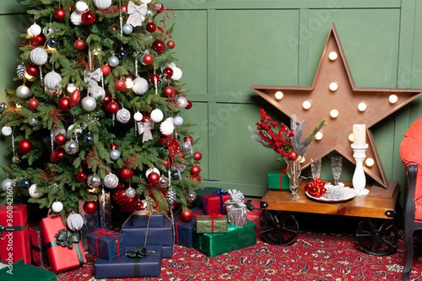 Fototapeta christmas tree decoration