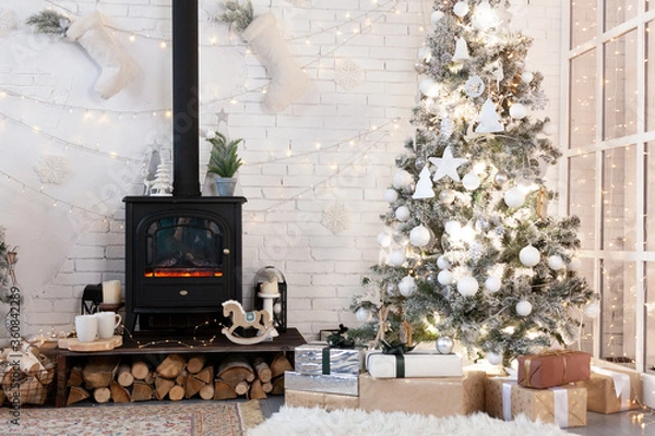 Fototapeta Christmas decor in a room