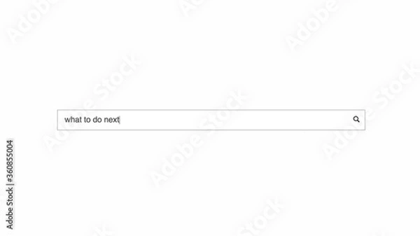 Obraz Searching for information about what to do next in the Internet browser. Typing in a search line on the computer. Data Information Networking Concept with blank search bar.