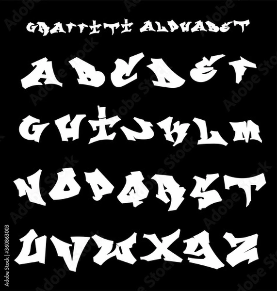 Fototapeta graffiti alphabet vector