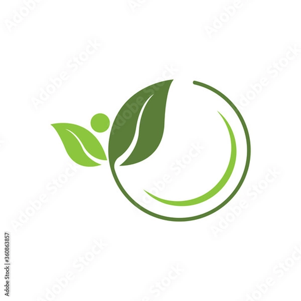 Obraz Logos of green Tree leaf ecology