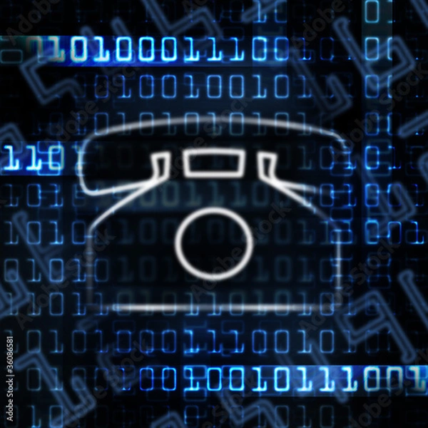 Obraz ip phone and binary code