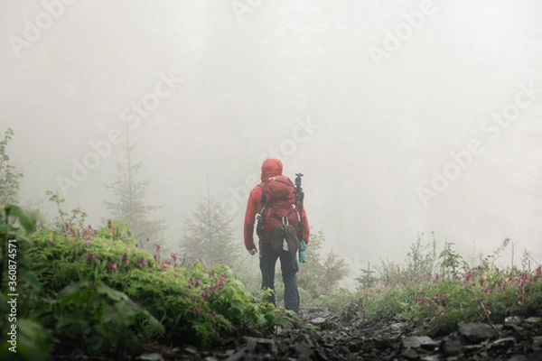 Obraz Backpacking in the rain