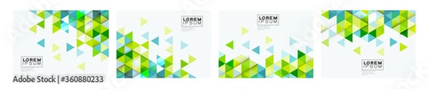 Obraz Set of colorful gradient triangle on white background with space. Modern background for business or technology presentation. vector illustration
