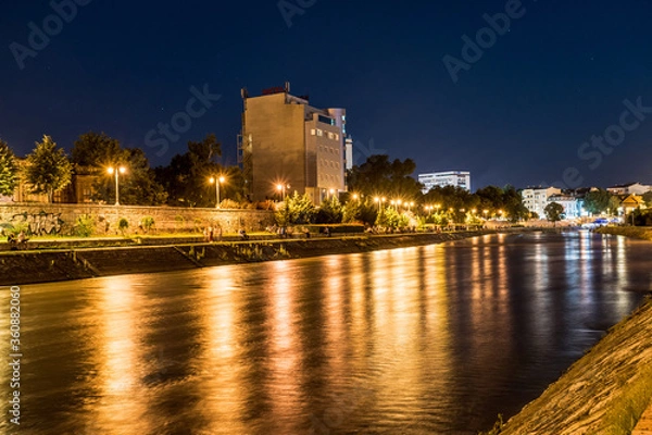 Obraz Nišava river at night